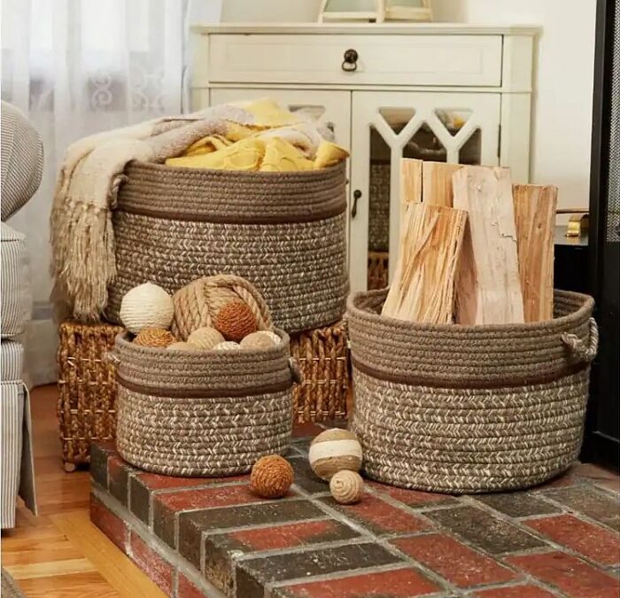 Seaport Wool Blend Storage Basket