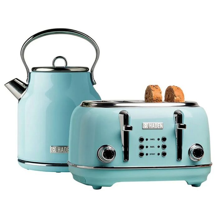 Stainless Steel Retro Toaster & Electric Kettle