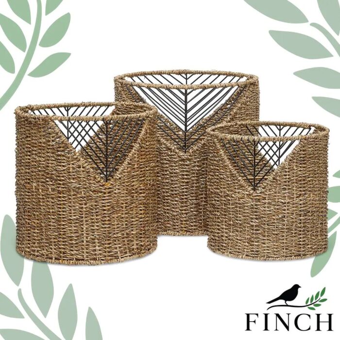 Finch Shoshana Woven Baskets, Set of 3